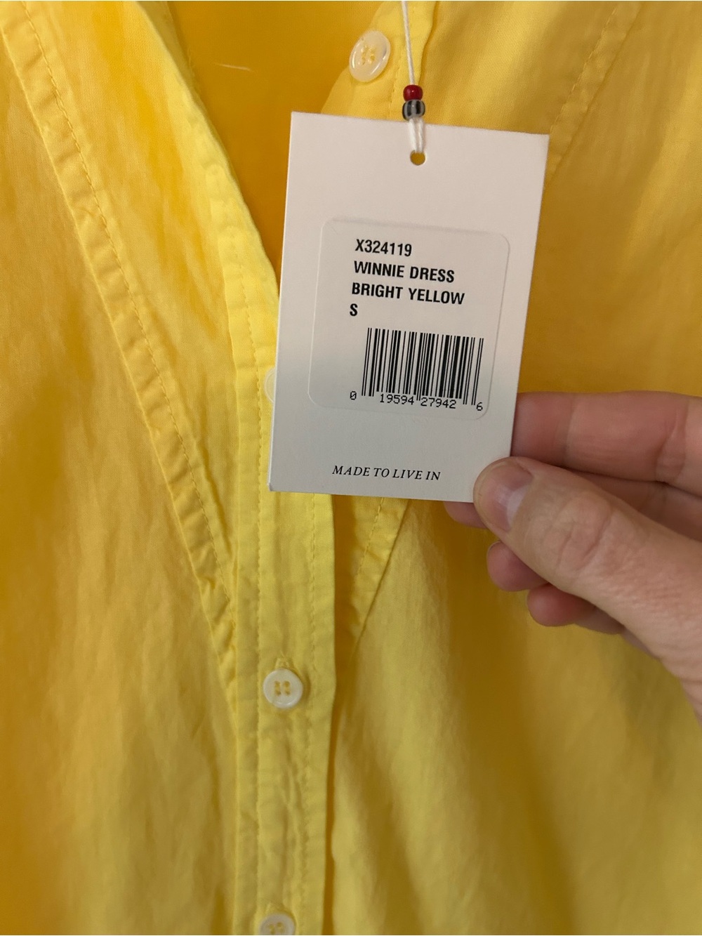 XiRENA Bright Yellow Button-Front Tunic NWT (please read) - Picture 4 of 7